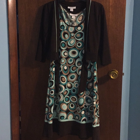 Dress Barn Dresses & Skirts - Dress Barn Turquoise and Brown Dress